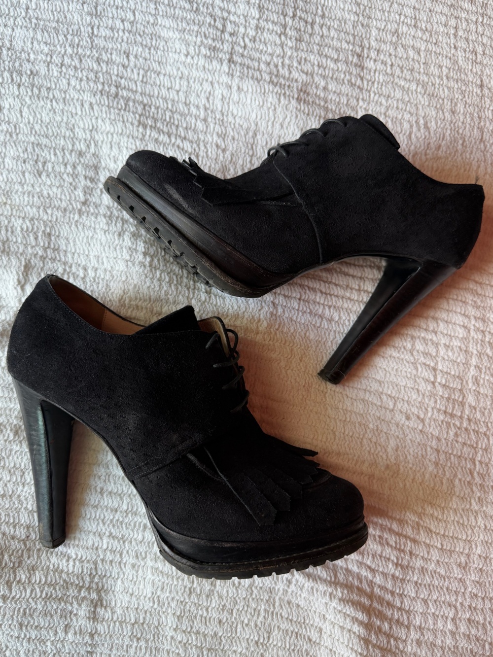 Rare Vintage Giorgio Armani Black Label Platform Oxford Heels - Picture 3 of 9